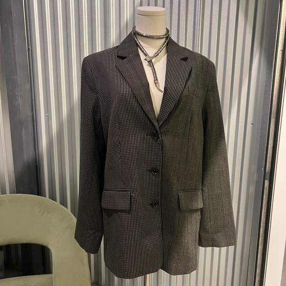 & Other Stories Black and White Houndstooth Blazer - Picture 1 of 8